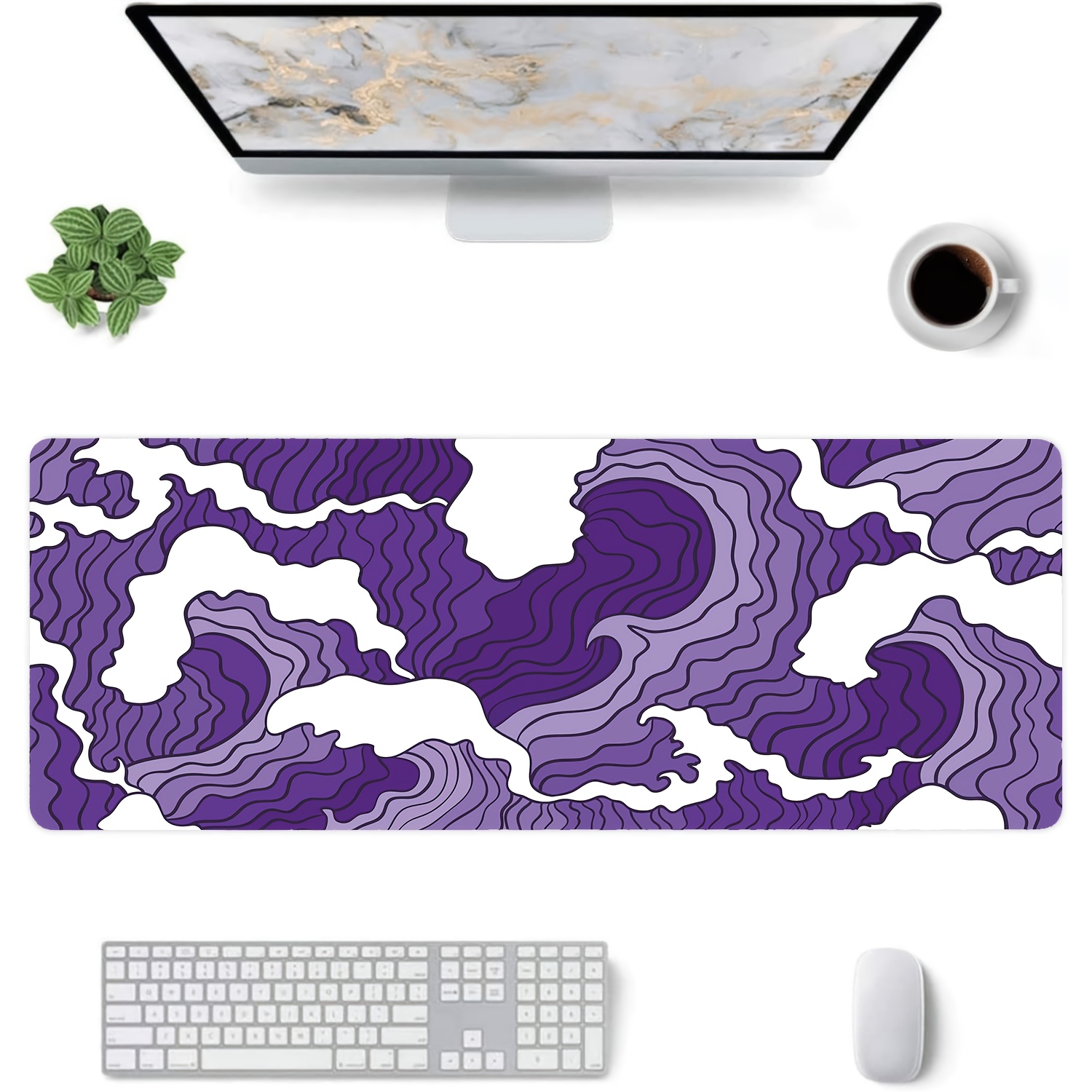 Lila und Weiße Wellen Kunst Sc – Tradescantia Purple Bewertung und Preis